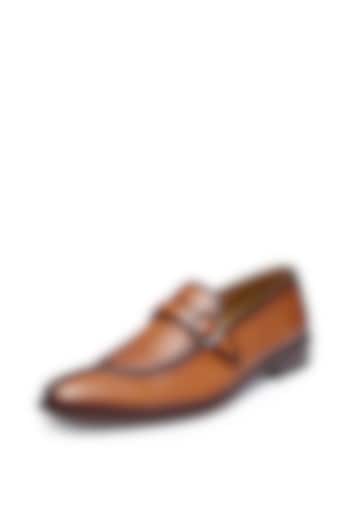 Tan Leather Slip-Ons by Harper Woods