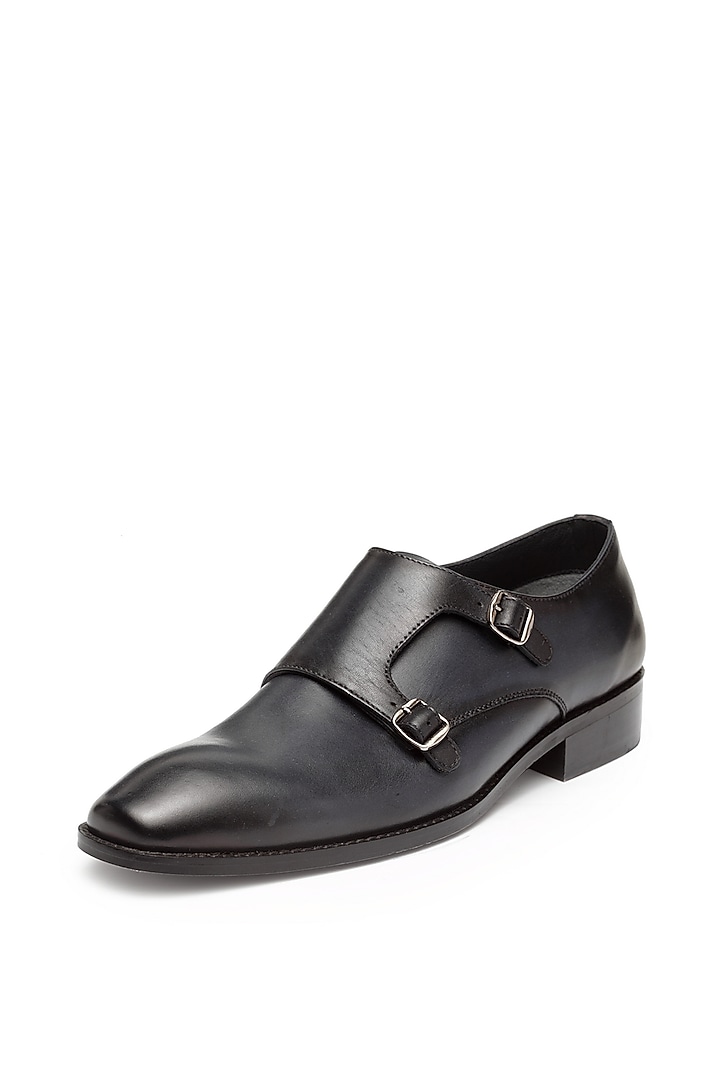 Ash Leather Monk Strap Shoes by Harper Woods at Pernia's Pop Up Shop