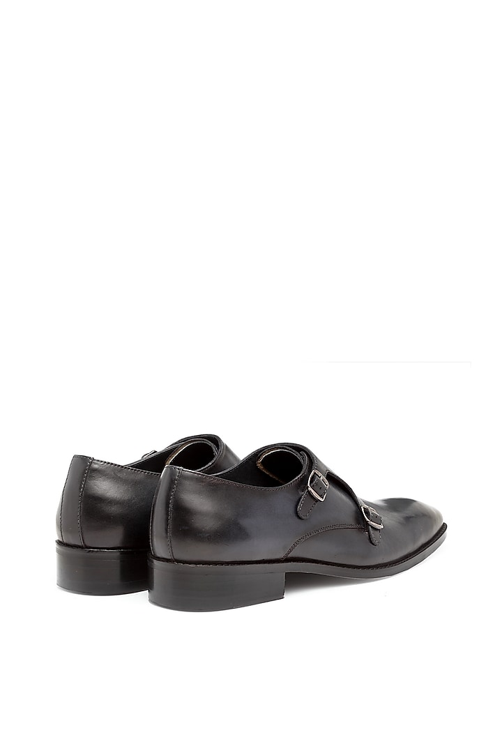 Ash Leather Monk Strap Shoes by Harper Woods at Pernia's Pop Up Shop