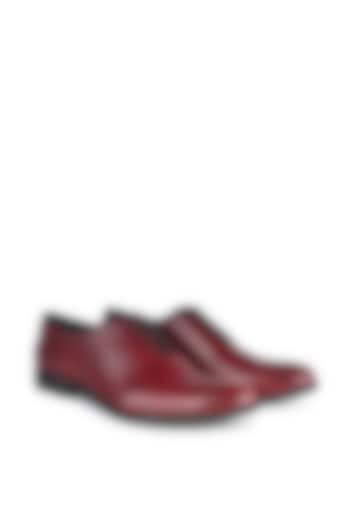 Burgundy Leather Oxford Shoes by Harper Woods