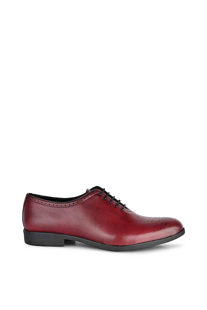 Burgundy Leather Oxford Shoes by Harper Woods at Pernia's Pop Up Shop