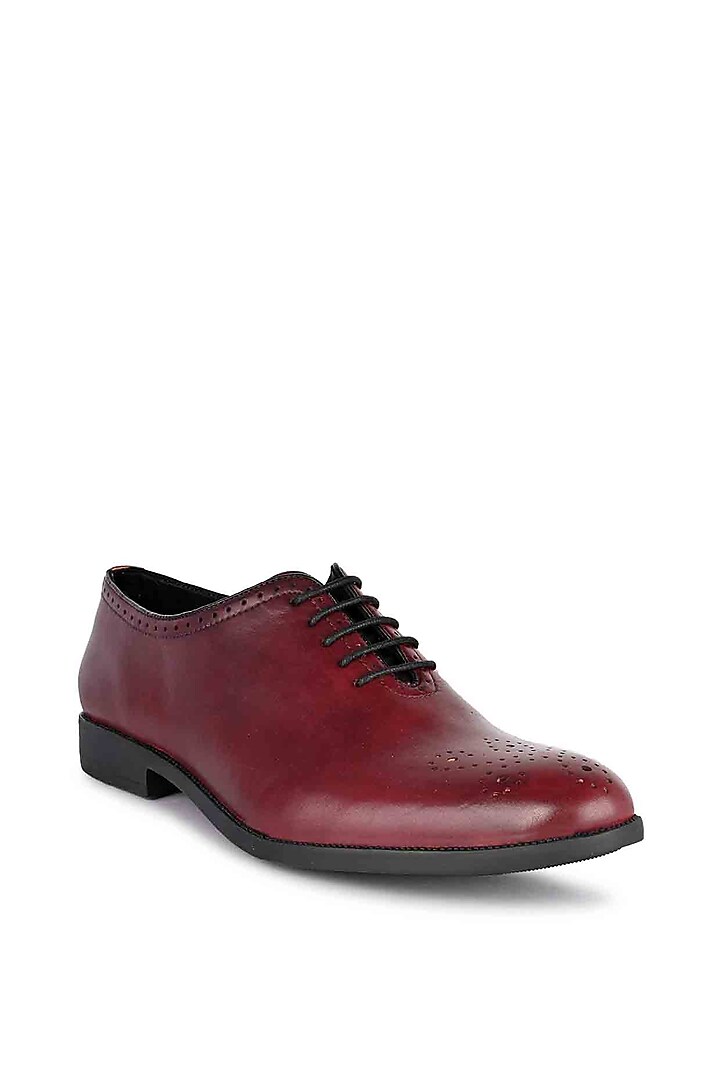 Burgundy Leather Oxford Shoes by Harper Woods at Pernia's Pop Up Shop