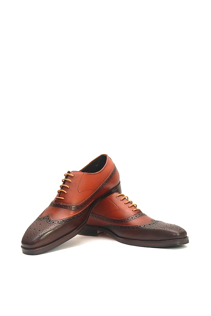 Tan Leather Handmade Oxford Shoes by Harper Woods at Pernia's Pop Up Shop