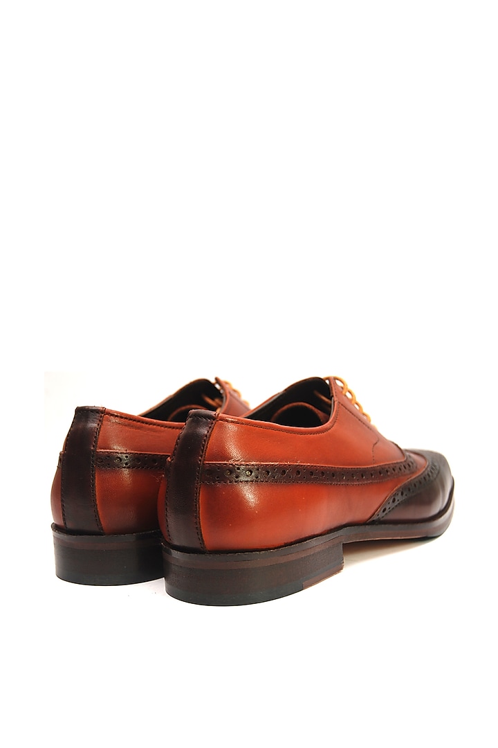 Tan Leather Handmade Oxford Shoes by Harper Woods at Pernia's Pop Up Shop