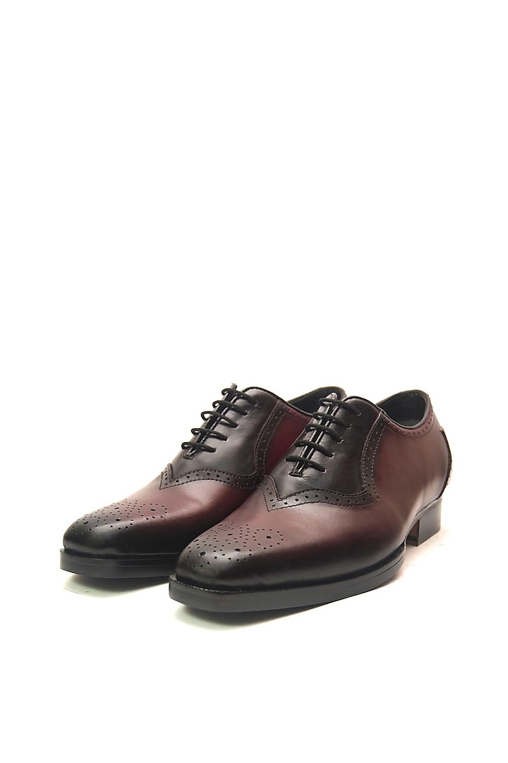 Burgundy Leather Handmade Oxford Shoes by Harper Woods at Pernia's Pop Up Shop