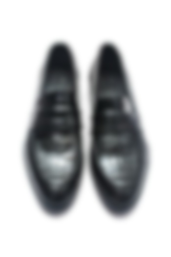 Black Leather Handmade Loafer Shoes by Harper Woods at Pernia's Pop Up Shop