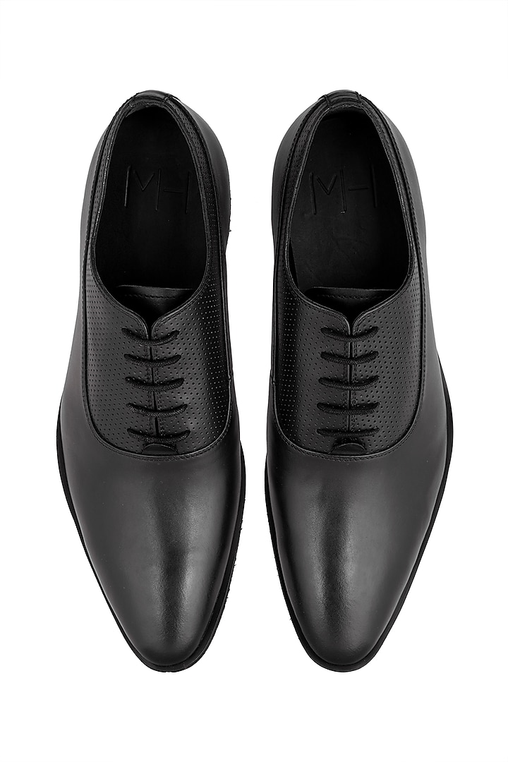 Black Hand Painted Oxford Shoes by Harper Woods at Pernia's Pop Up Shop