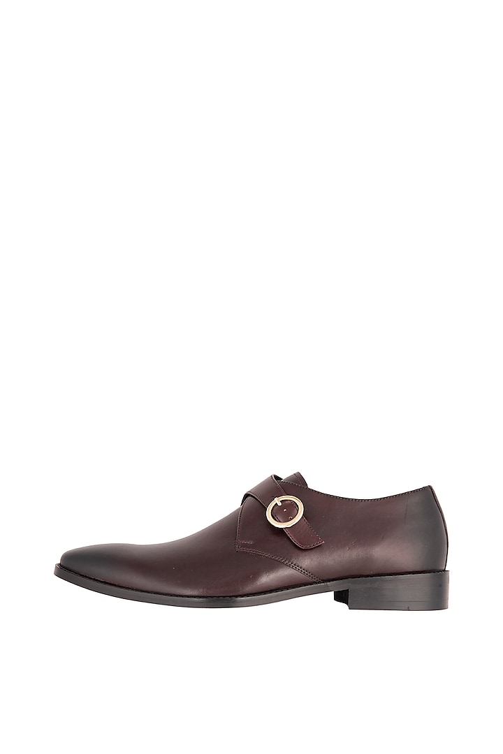 Bordo Brown Hand Painted Monk Shoes by Harper Woods