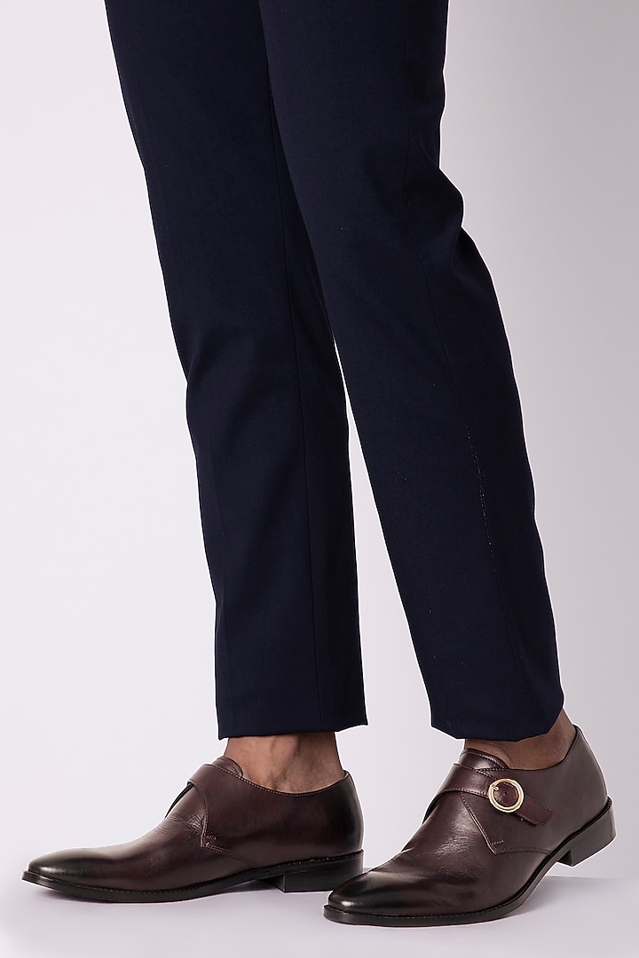 Bordo Brown Hand Painted Monk Shoes by Harper Woods at Pernia's Pop Up Shop