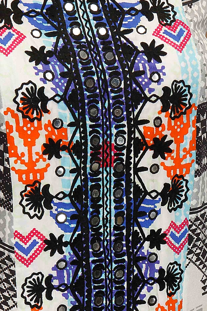White and black cross stitch print maxi dress available only at Pernia's Pop-Up Shop.