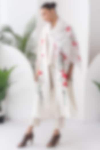 Ivory Silk Chanderi Digital Printed Tunic Set by Haute Mess at Pernia's Pop Up Shop