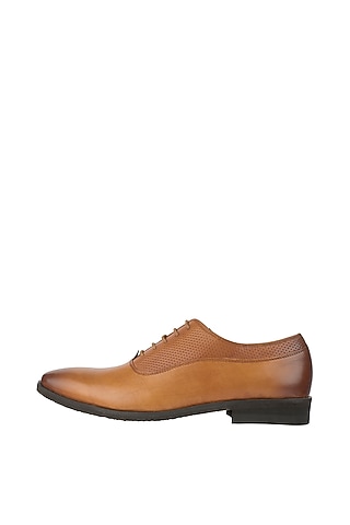 Tan Printed Formal Shoes by Harper Woods