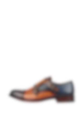 Brown Monk Strap Printed Shoes by Harper Woods