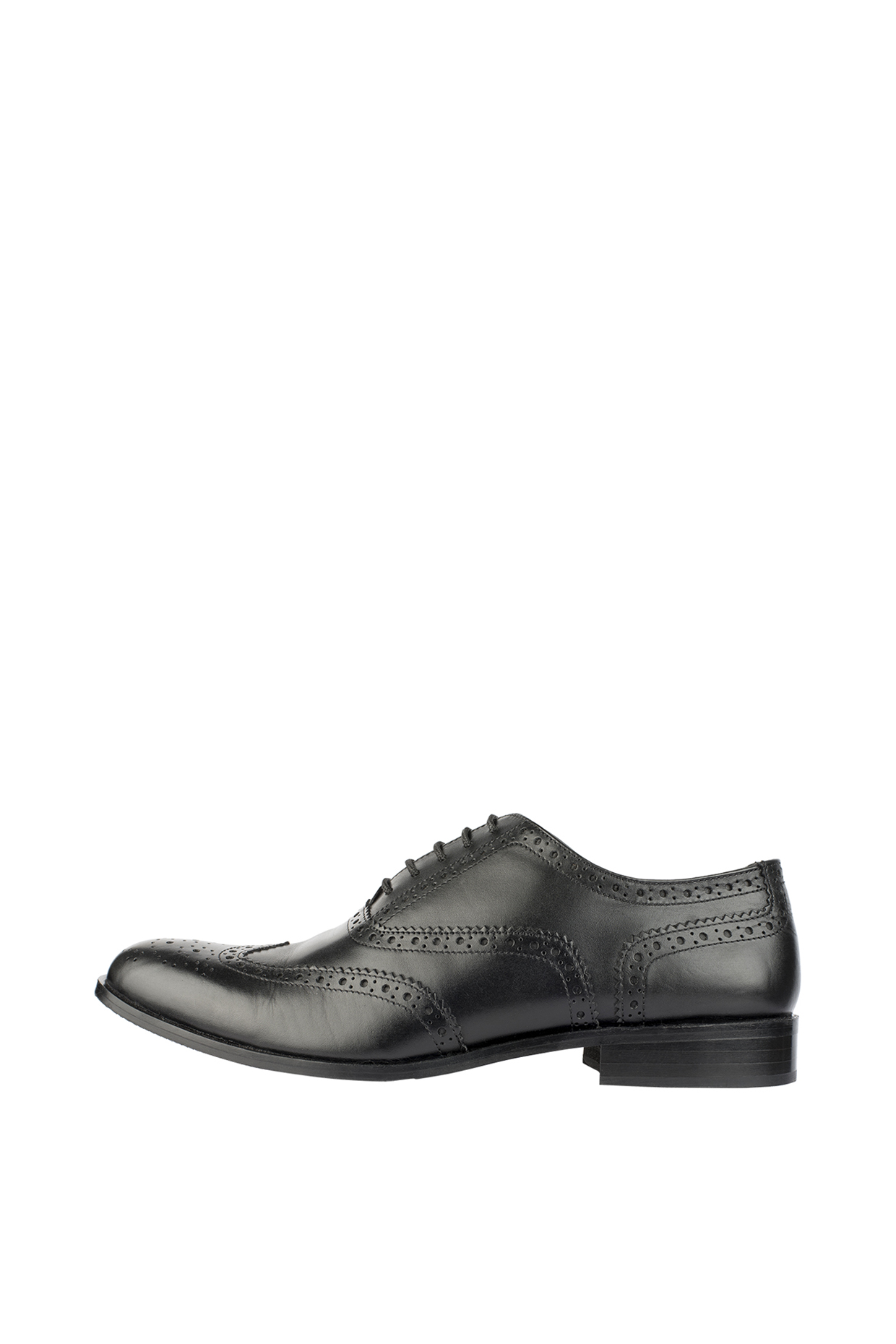 Black Printed Classic Wingtip Brogue Shoes by Harper Woods at Pernia's Pop Up Shop