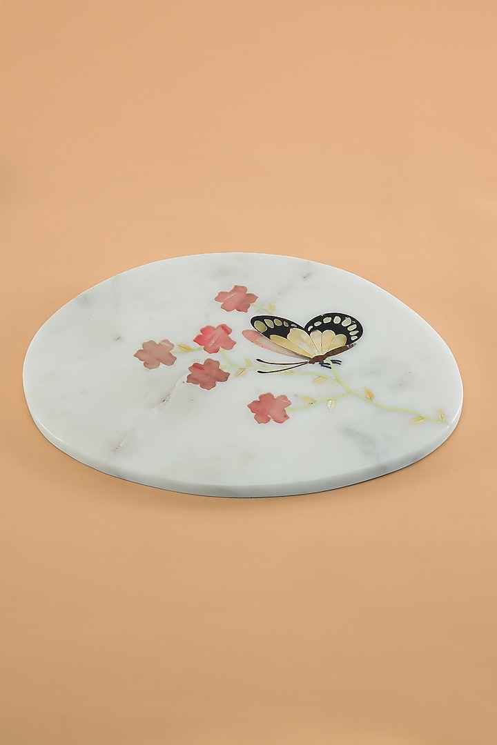 White Italian Marble Serving Platter by Home Couture Collective at Pernia's Pop Up Shop