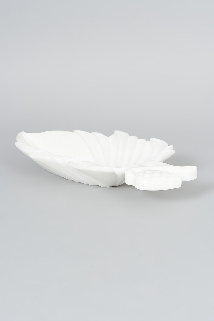 White Marble Leaf Platter by Home Couture Collective at Pernia's Pop Up Shop
