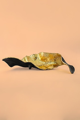 Gold Metal leaf Platter by Home Couture Collective