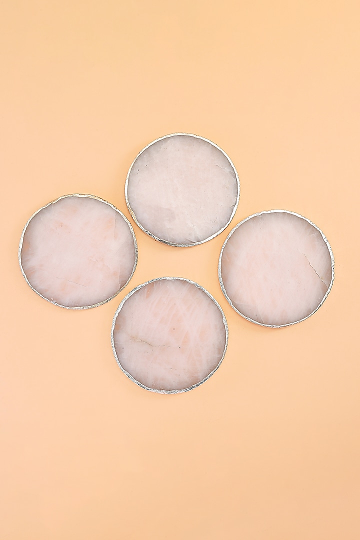 White Quartz Coaster (Set Of 4) by Home Couture Collective at Pernia's Pop Up Shop