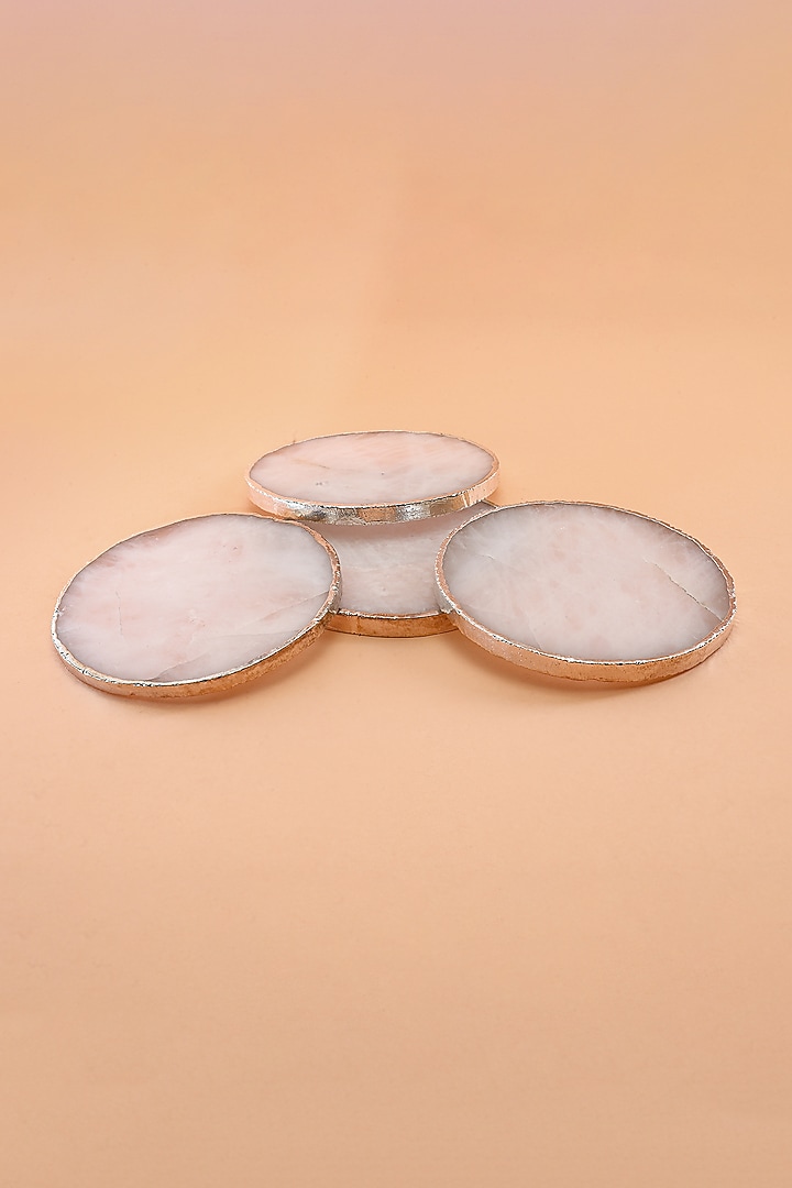 White Quartz Coaster (Set Of 4) by Home Couture Collective at Pernia's Pop Up Shop