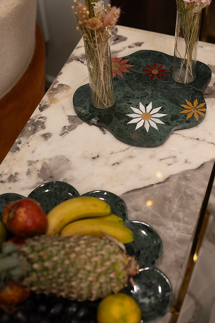Green Stone Multifunctional Platter With Vase by Home Couture Collective at Pernia's Pop Up Shop