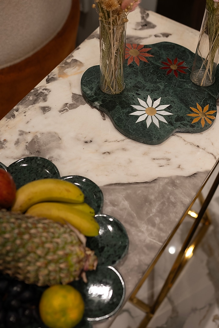 Green Stone Multifunctional Platter With Vase by Home Couture Collective at Pernia's Pop Up Shop