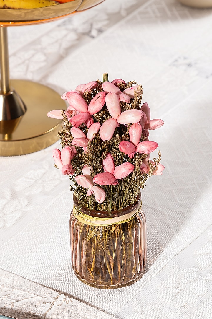 Pink Fluted Glass Vase by Home Couture Collective