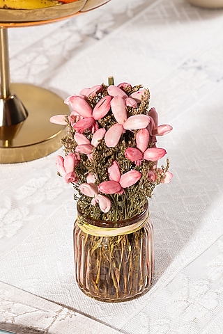 Pink Fluted Glass Vase by Home Couture Collective