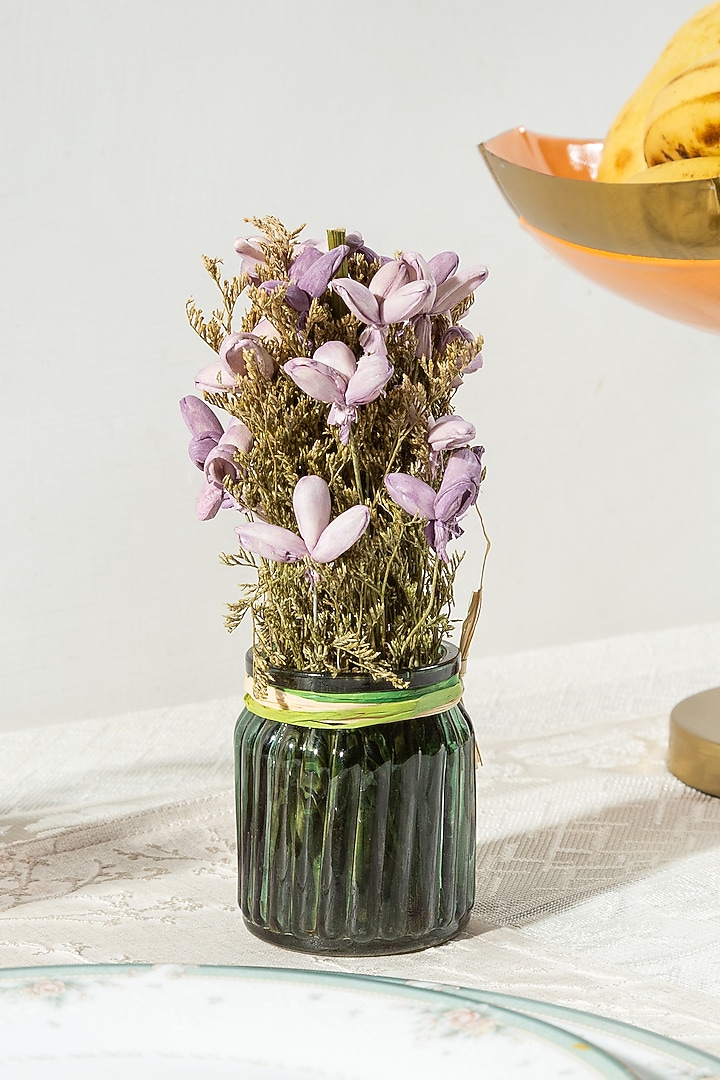 Green Fluted Glass Vase by Home Couture Collective at Pernia's Pop Up Shop