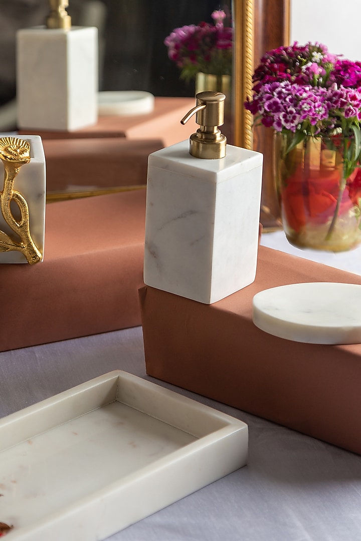 White Marble Bathroom Set Of 6 by Home Couture Collective at Pernia's Pop Up Shop