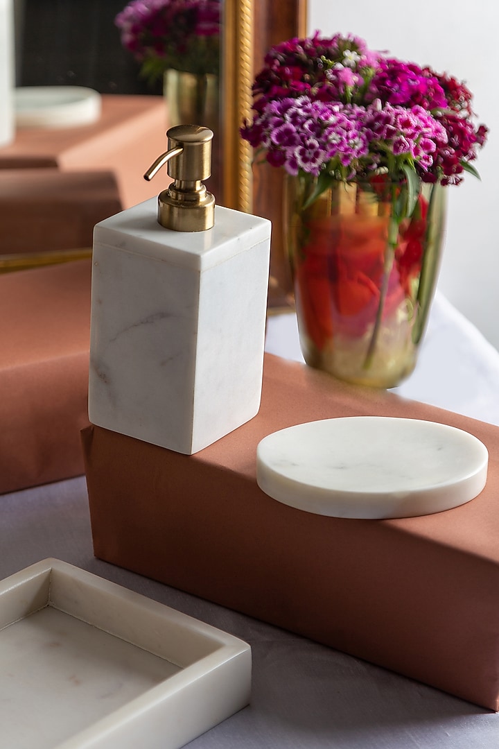 White Marble Bathroom Set Of 6 by Home Couture Collective at Pernia's Pop Up Shop