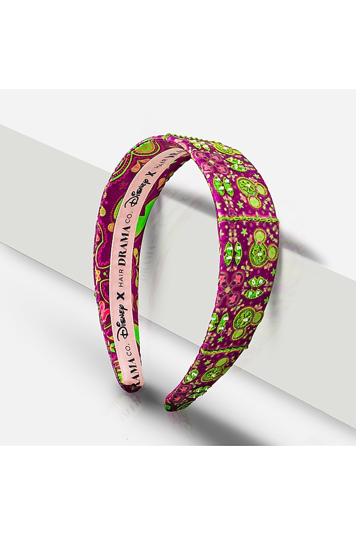 Purple & Green Disney Minnie Printed Headband by Hair Drama Company at Pernia's Pop Up Shop