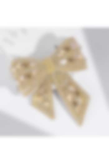 Gold Crystal Embellished Barrette Hair Bow Clip by Hair Drama Company at Pernia's Pop Up Shop