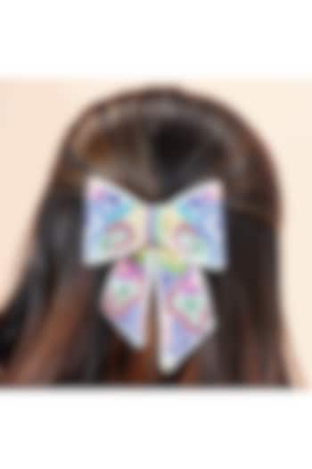 Multi-Colored Crystal & Thread Embellished Alligator Hair Bow Clip by Hair Drama Company at Pernia's Pop Up Shop