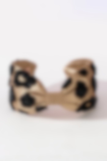Dull Gold Silk Satin Glass Beaded Knotted Headband by Hair Drama Company at Pernia's Pop Up Shop