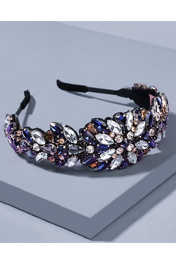 Dark Blue Crystal Headband by Hair Drama Company