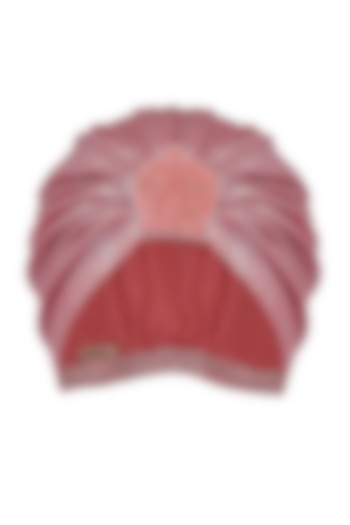 Metallic Pink Embroidered Turban by Hair Drama Company