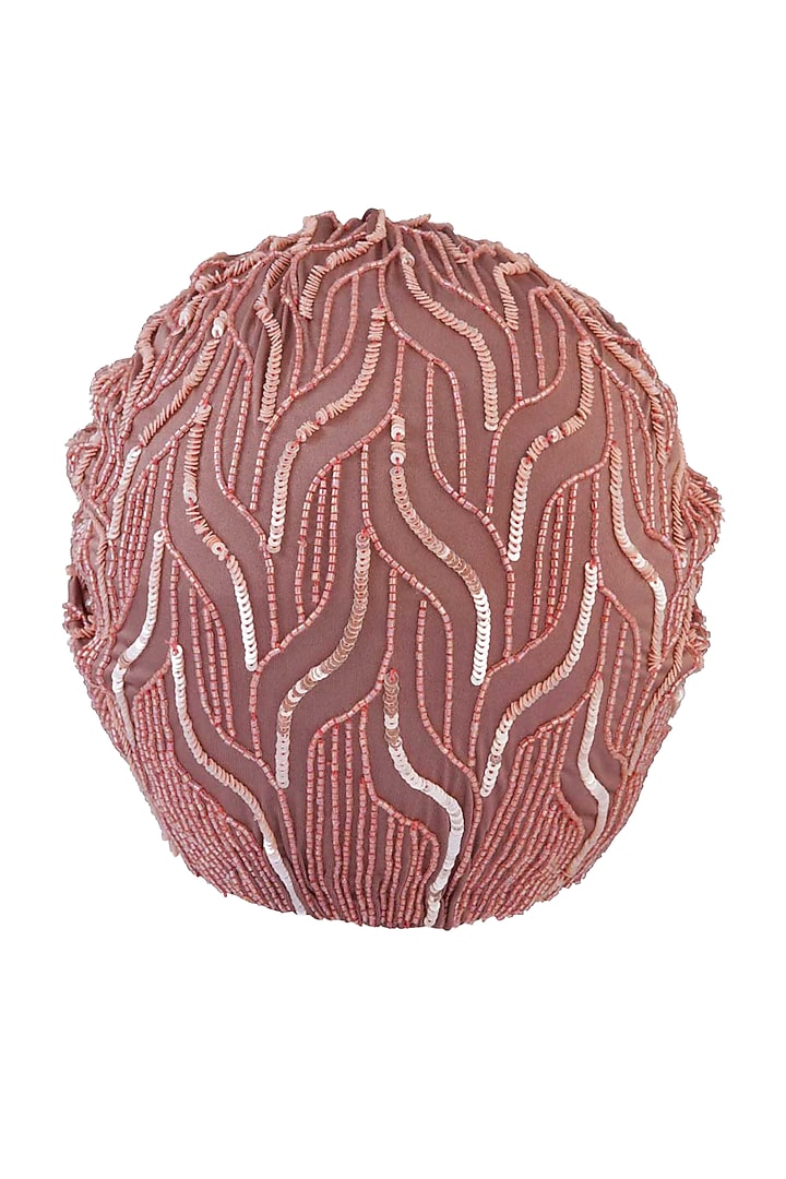 Pink Lycra Embroidered Turban by Hair Drama Company at Pernia's Pop Up Shop