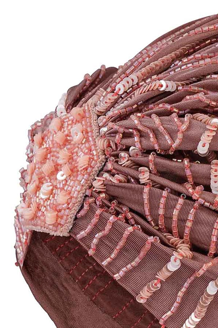 Pink Lycra Embroidered Turban by Hair Drama Company at Pernia's Pop Up Shop