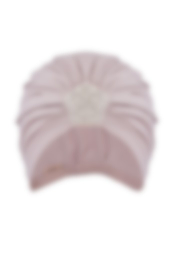 Light Brown Lycra Embroidered Turban by Hair Drama Company