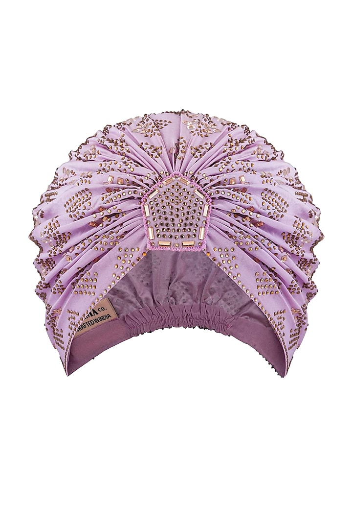 Lilac Silver Embroidered Turban by Hair Drama Company