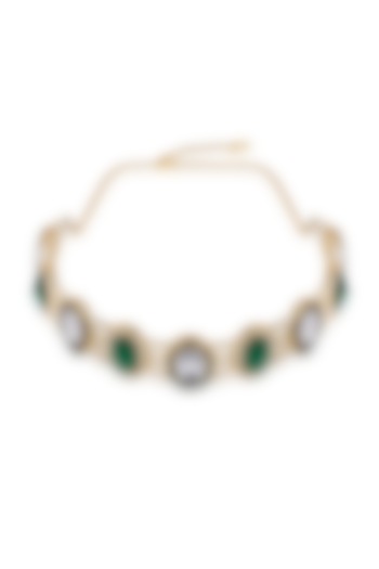 Gold Finish Green Crystal Headband by Hair Drama Company at Pernia's Pop Up Shop