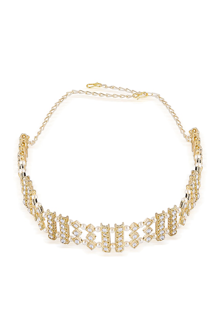 Gold Finish Pearls Headband by Hair Drama Company at Pernia's Pop Up Shop