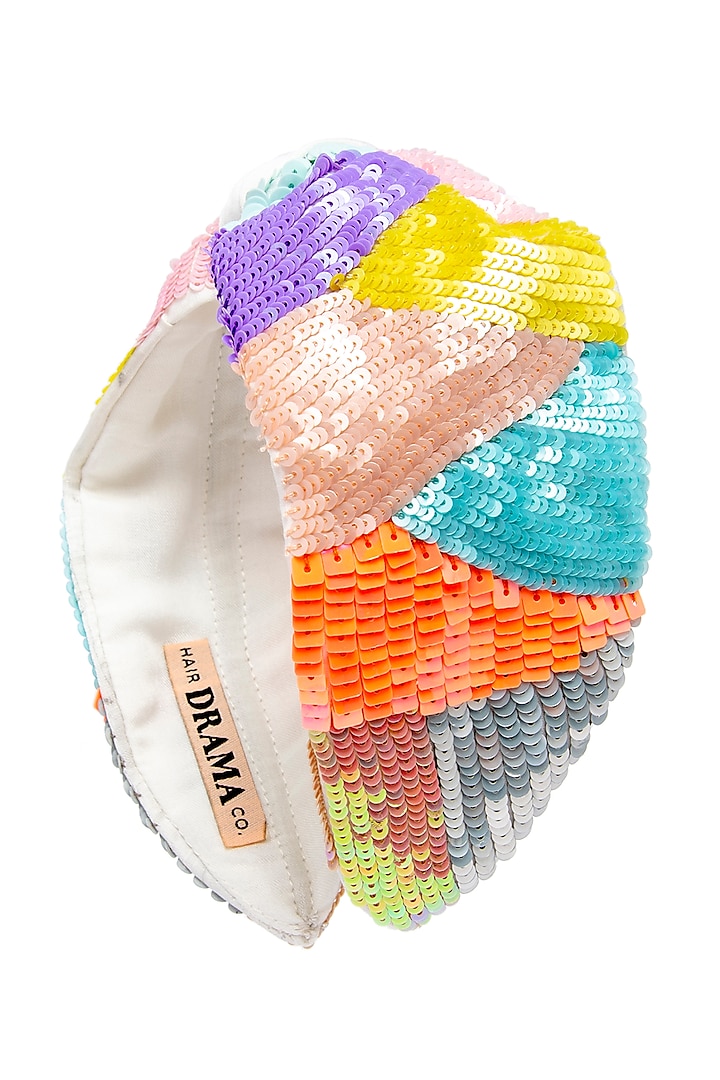 Multi Colored Embroidered Knotted Headband by Hair Drama Company