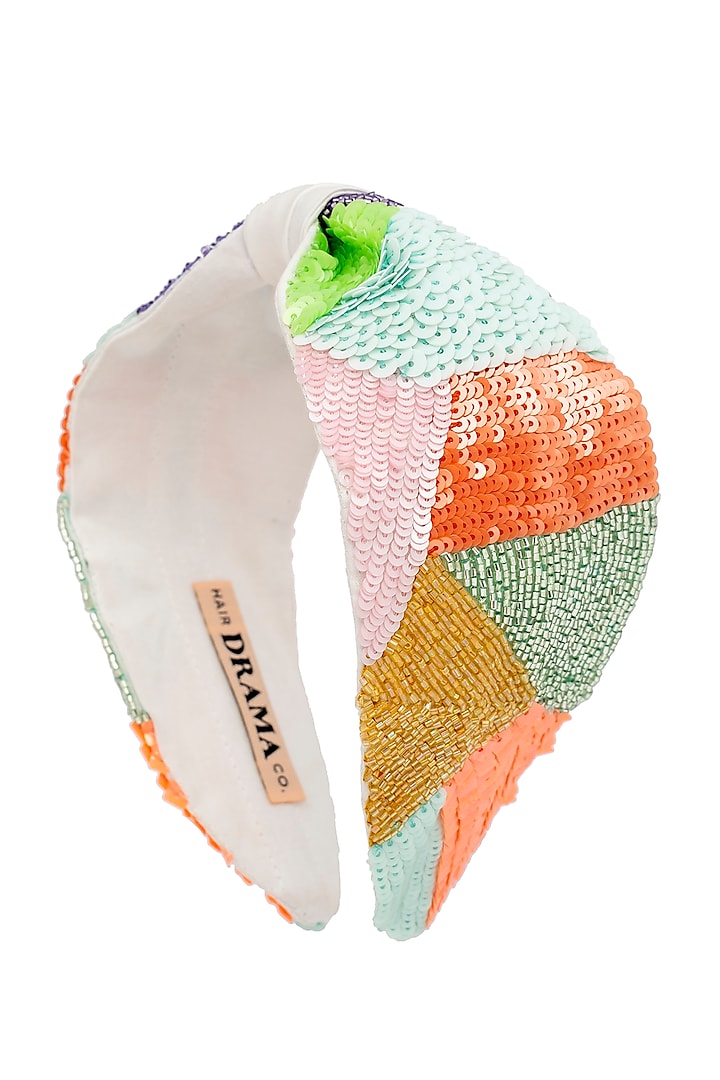 Multi Colored Knotted & Embroidered Headband by Hair Drama Company at Pernia's Pop Up Shop