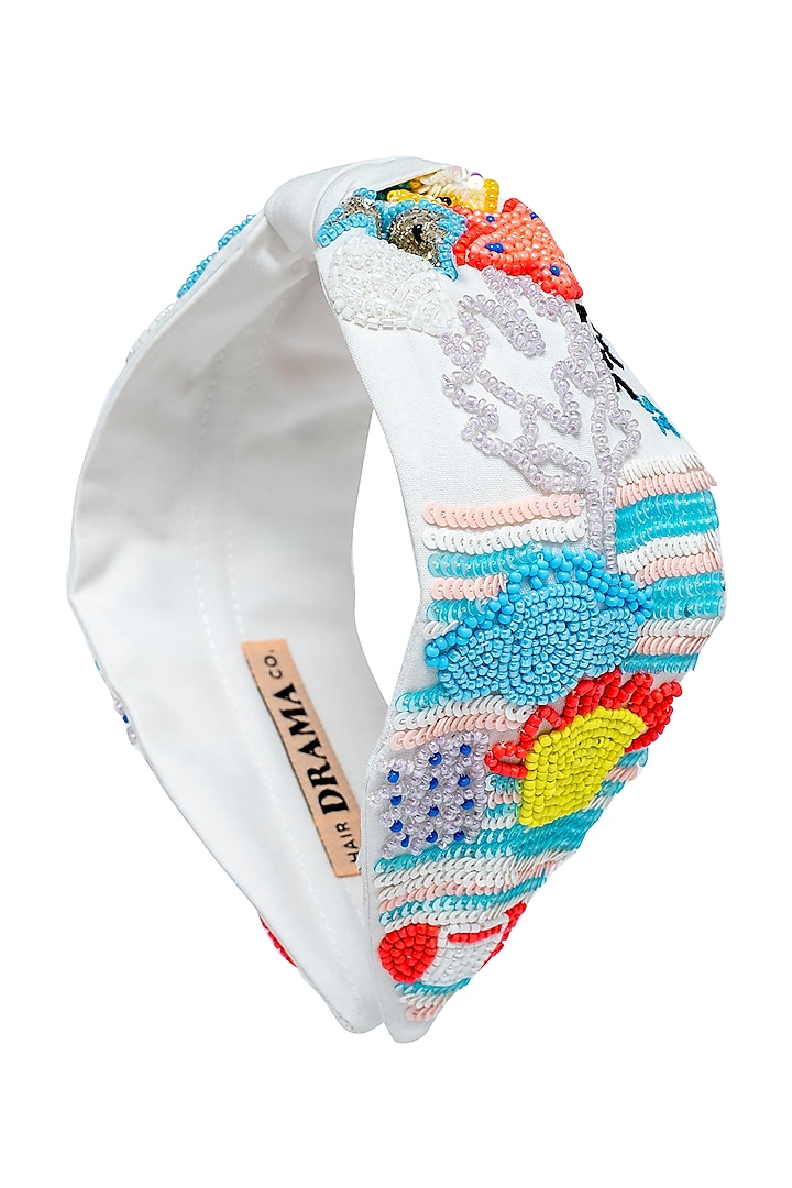 Multi Colored Hand Embroidered Headband by Hair Drama Company