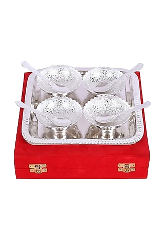 German Silver Bowl (Set of 7) by Home Decor by Aditi
