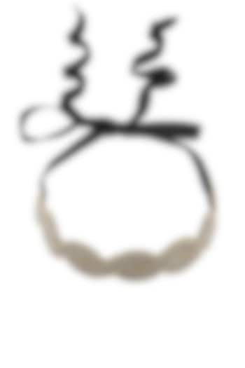 Gold and white beads embellished head wrap available only at Pernia's Pop Up Shop.