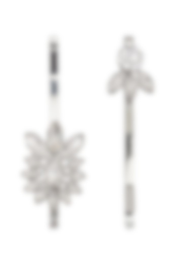 Set Of 2 Floral Diamante Stones Embellished Hair Pins by Hair Drama Company