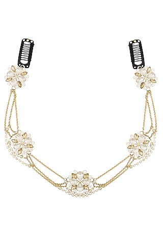 Golden and Black Crystal Multi Strand Floral Halo by Hair Drama Company