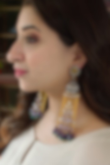 Two Tone Finish Jhumka Earrings by Heer-House Of Jewellery